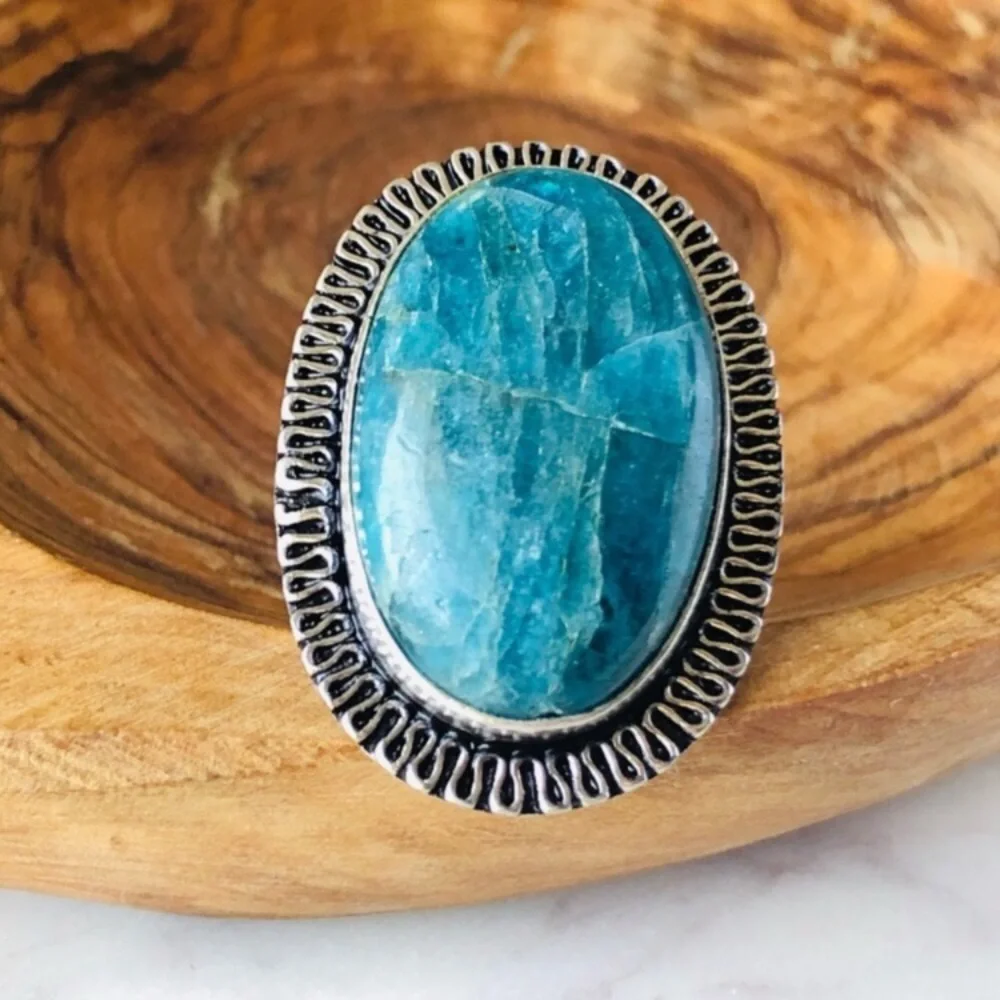 Apatite Silver Ring